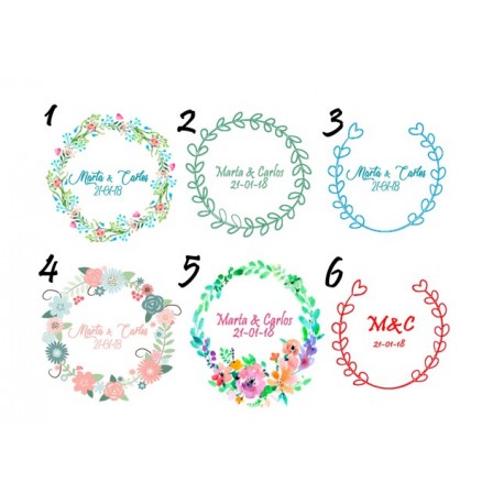 24Pegatinas satinadas 4cm