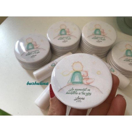 Pack espejo y bálsamo labial en barra para bautizo