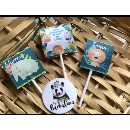 Piruletas personalizadas modelo Jungla