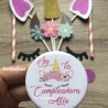 Cake topper unicornio personalizado