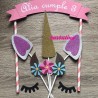 Cake topper unicornio personalizado