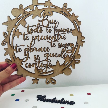 Corona con frase personalizada