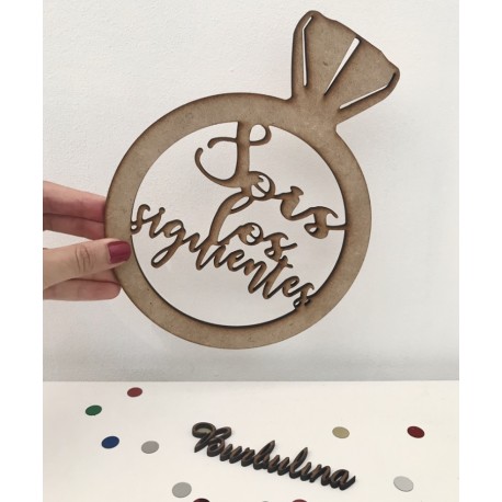 Anillo de madera con frase para los siguientes