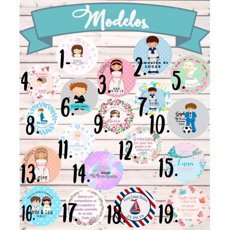 Vela personalizada para boda, bautizo o comunión