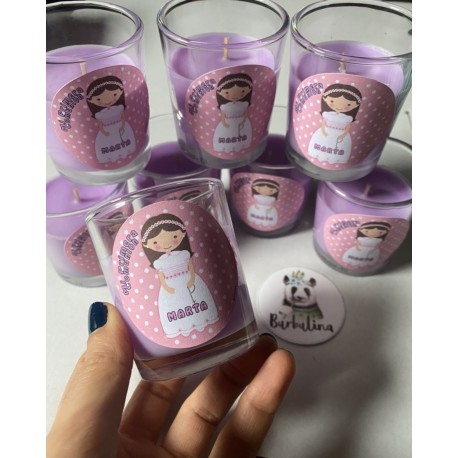 Vela personalizada para boda, bautizo o comunión