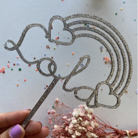 Topper tarta modelo arcoiris