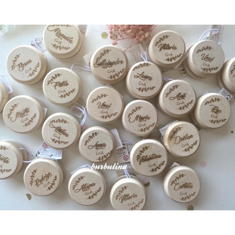 Yoyo marcasitios de madera modelo hojas