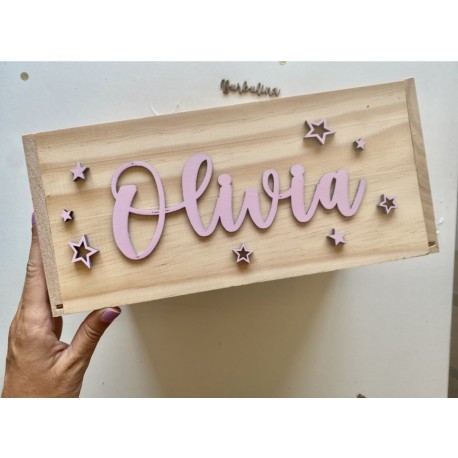Caja canastilla personalizada con nombre