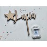 Topper para tarta de madera modelo estrella