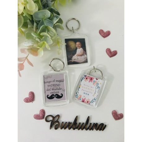 Llavero personalizado con foto y mensaje