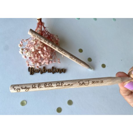 Boli de madera para testigos de boda