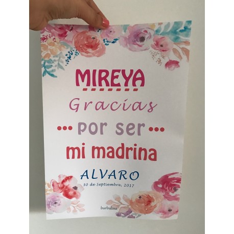 Lamina madrina satinada para enmarcar