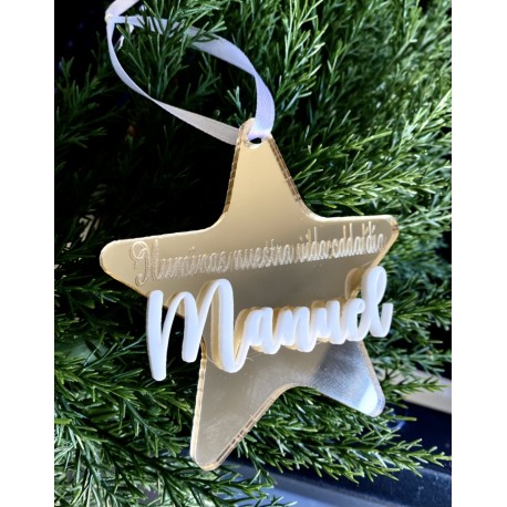 Estrella espejo navidad con nombre