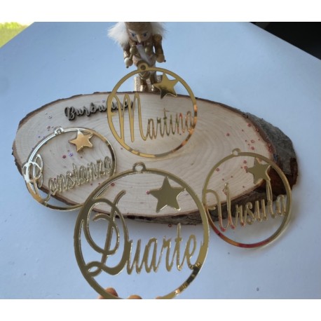 Bola navidad con nombre espejo