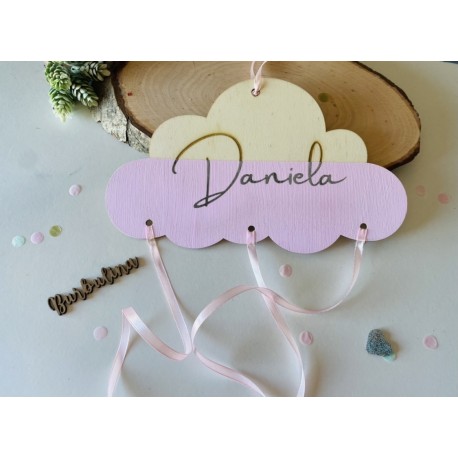 Nube de madera con nombre