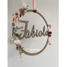 Colgante pared con nombre y flores