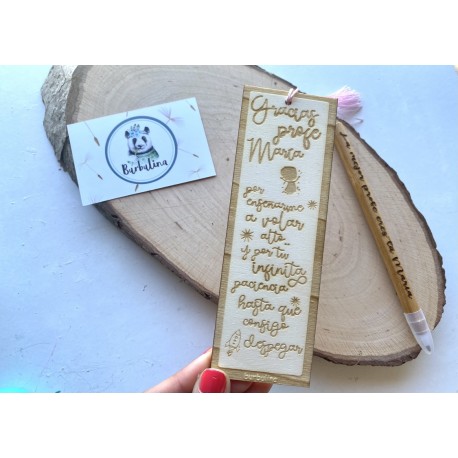 Marca páginas y boli para profe