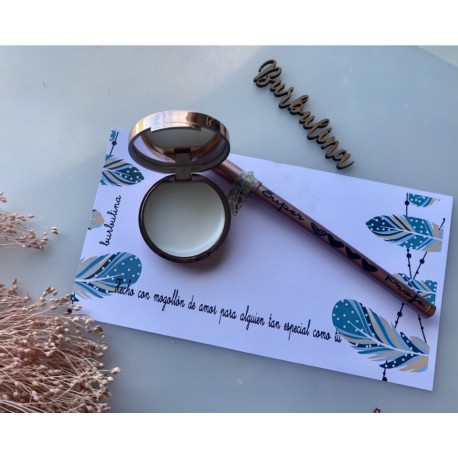 Labial con espejo y boli para profe