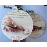 Placa con flores preservadas para boda