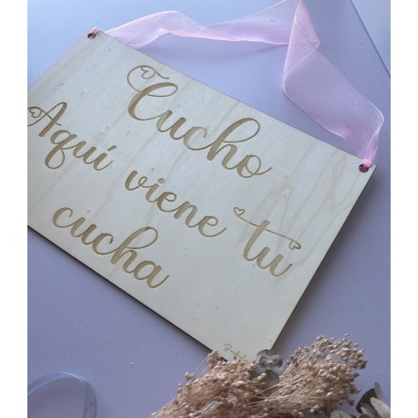 Cartel de madera para pajes boda
