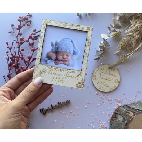 Pack marco  y placa navidad