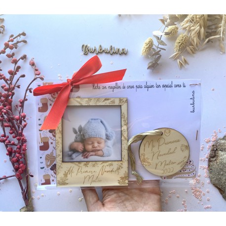 Pack marco  y placa navidad