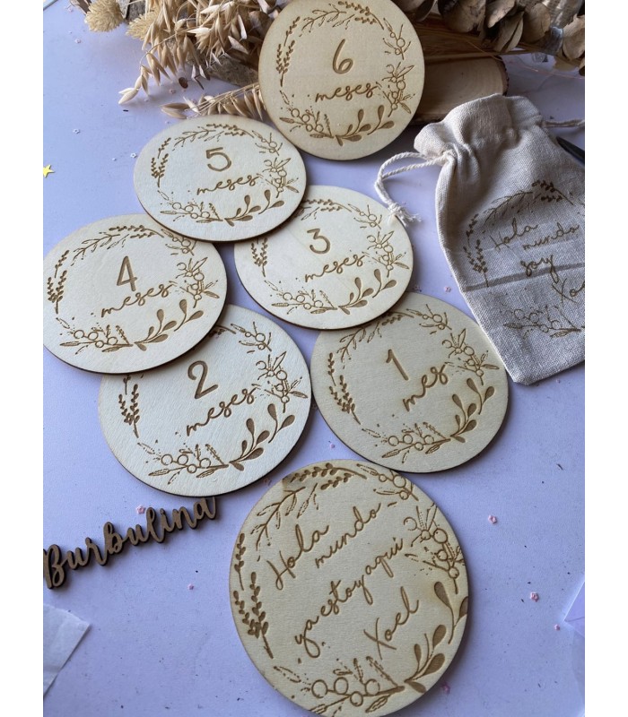 Placas cumple mes personalizadas modelo corona