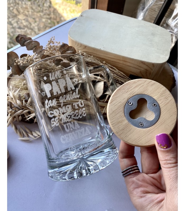 Pack regalo Papá, abuelo o padrino Jarra Cerveza y abridor