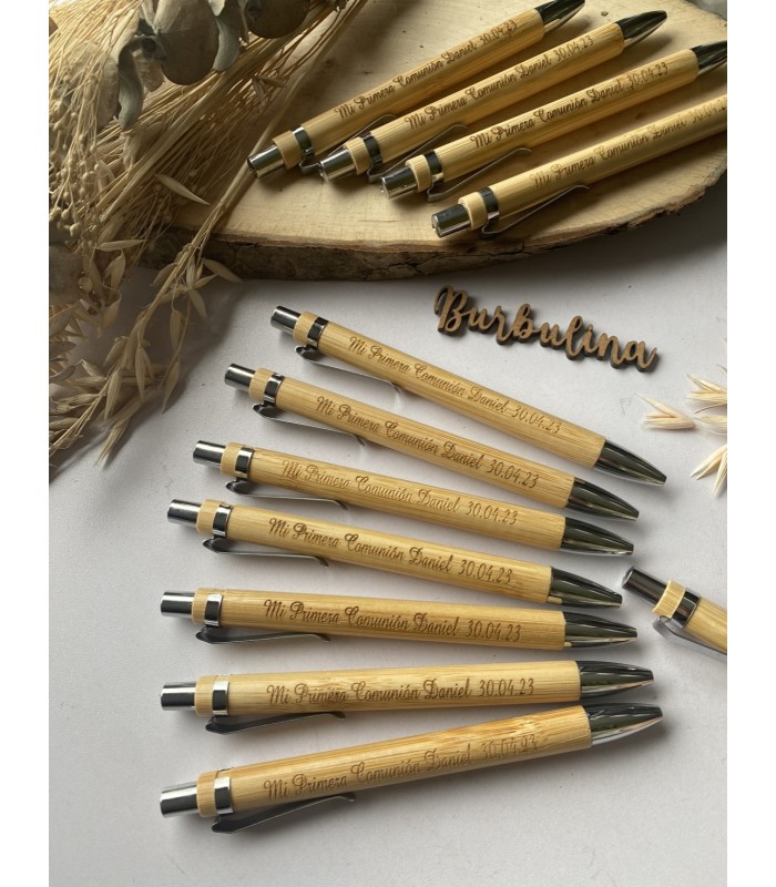 Boli de madera personalizado  para boda bautizo o comunión (dto por cantidad)