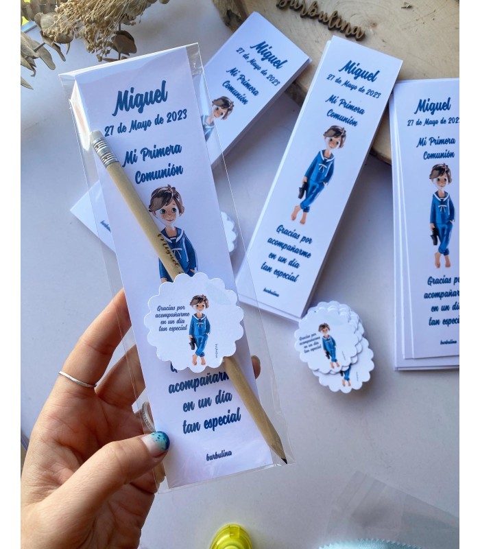 Marcapáginas con lápiz modelo marinero