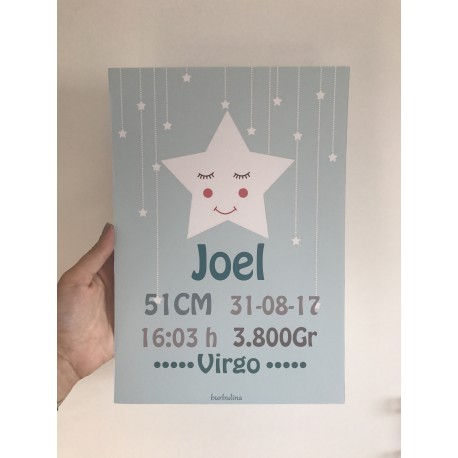 Lámina nacimiento estrella para enmarcar