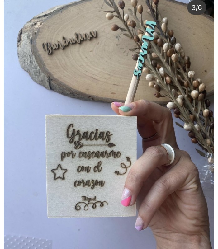 Lapicero con lápiz para profe