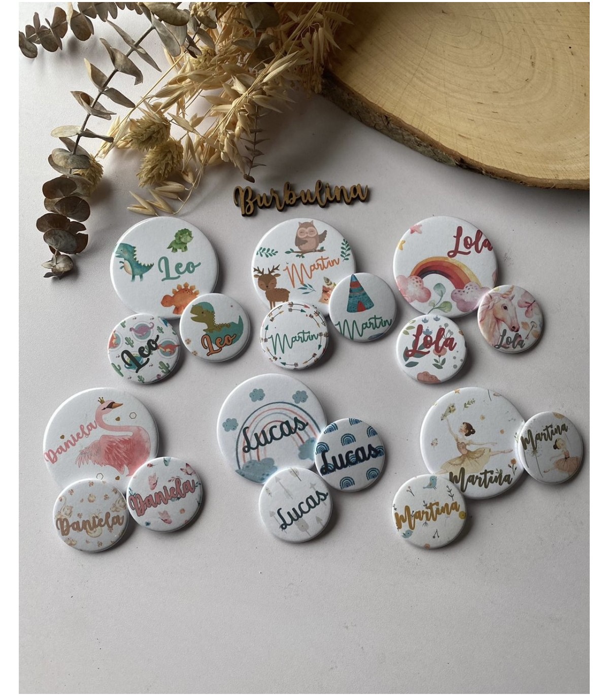 Chapas personalizadas con nombre