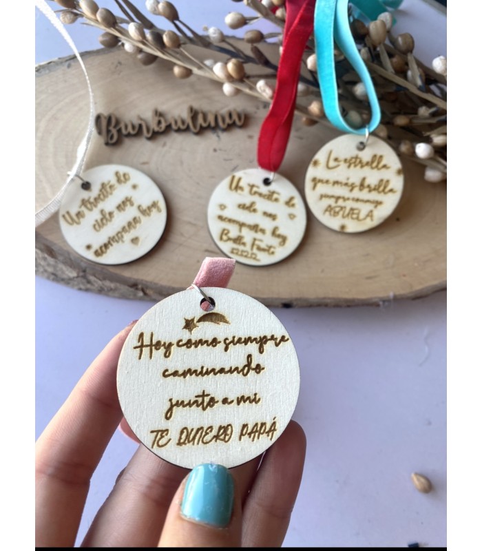 Lazo ramo de novia madera