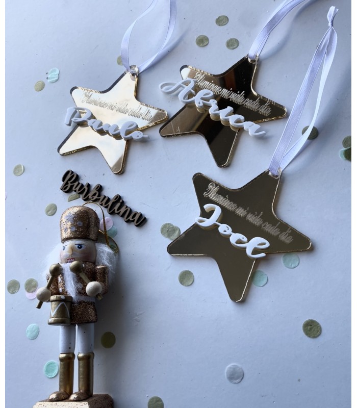 Estrella espejo navidad con nombre