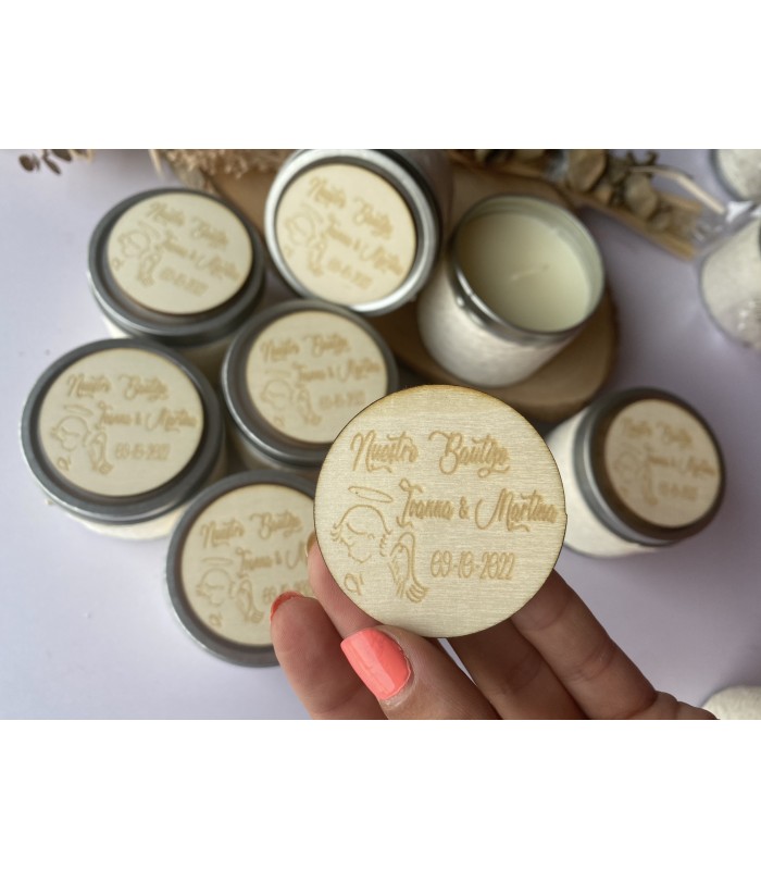 Vela  con imán de madera personalizado