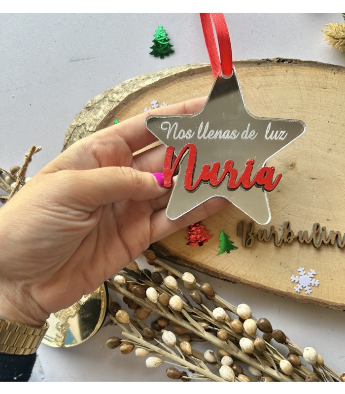 Estrella de Navidad Personalizada en Metacrilato con Nombre – Nos Llenas de Luz