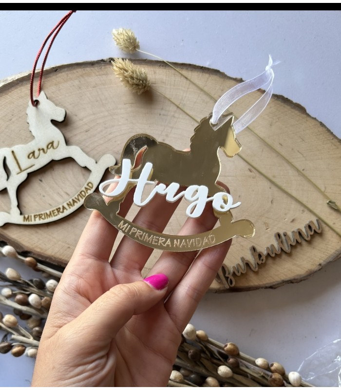 Caballo navidad personalizado con nombre