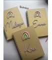 Libreta personalizada modelo arcoíris con lápiz o boli