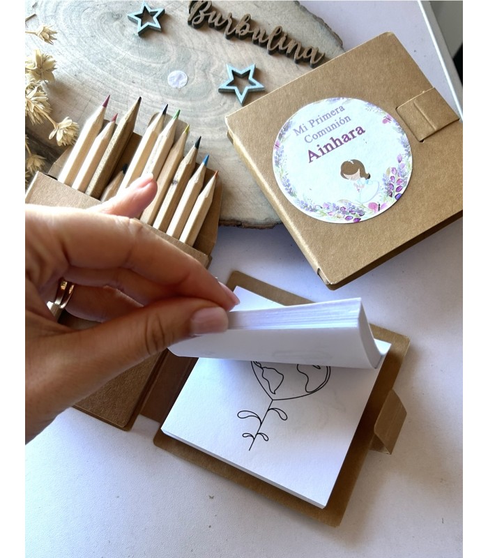 Lápices de colores personalizados con dibujos para colorear