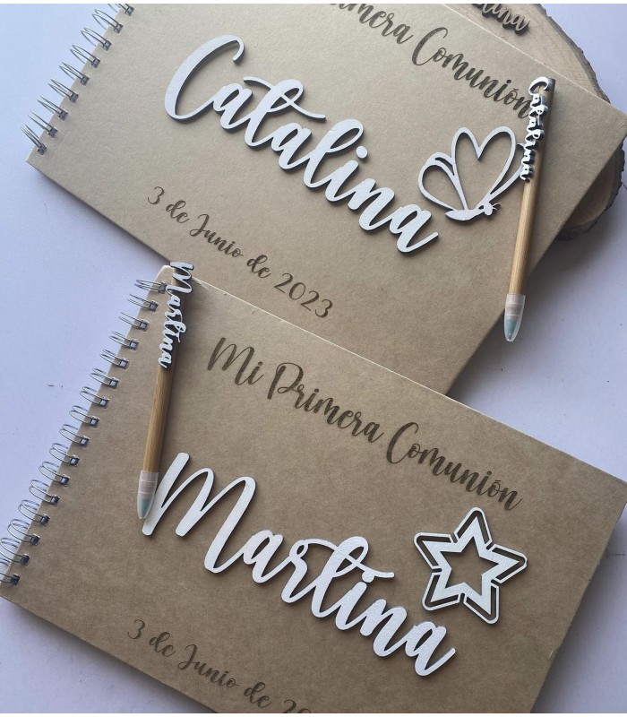 Libro de firmas modelo “mariposa y estrella”