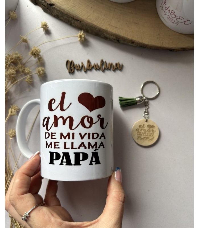 Taza regalo papá con llavero
