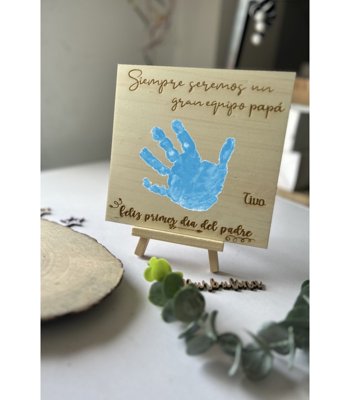 Placa de madera primer día del padre