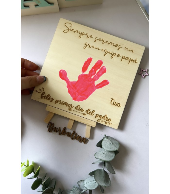 Placa de madera primer día del padre