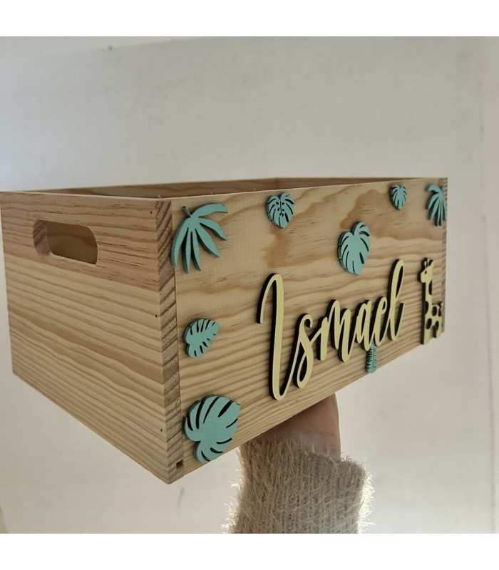 Caja Regalo Bebé Safari Personalizada de Madera