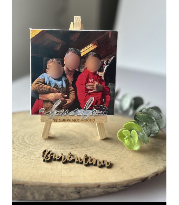 Caballete personalizado con foto para abuelo, padrino, papá…