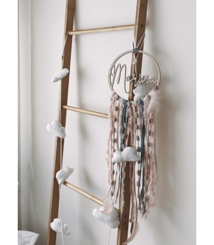 Atrapasueños con nombre modelo “boho chic”