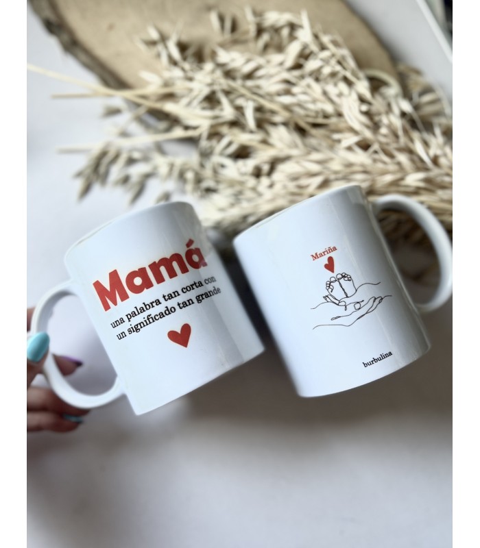 Taza y labial regalo mamá