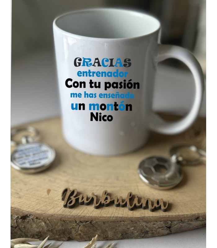 Taza y llavero personalizado para entrenador