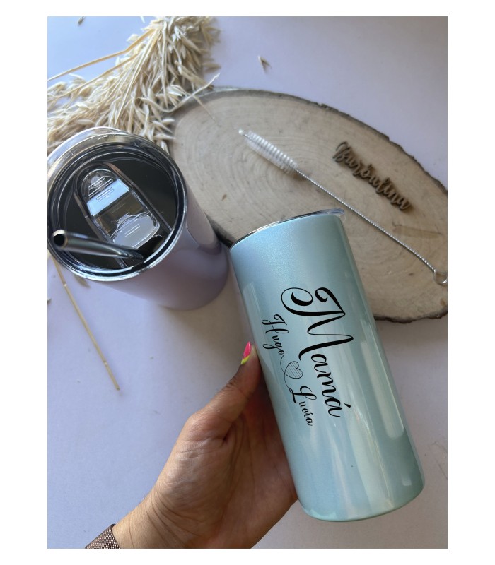 Vaso térmico con pajita